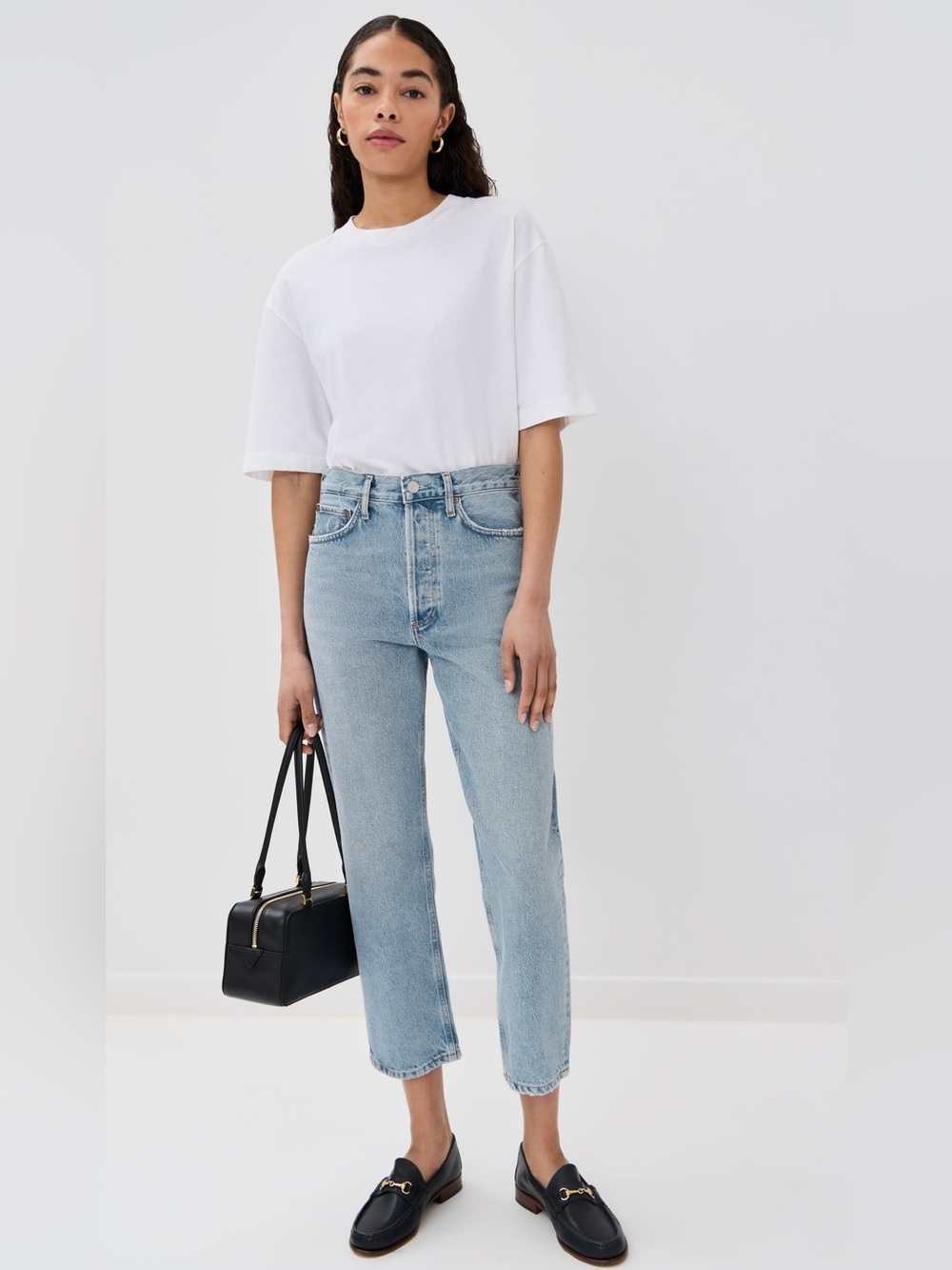 AGOLDE 90 Crop Mid Rise Loose Straight Jeans Force - 28